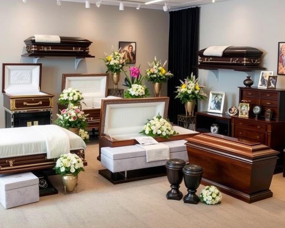 variedad de productos funerarios