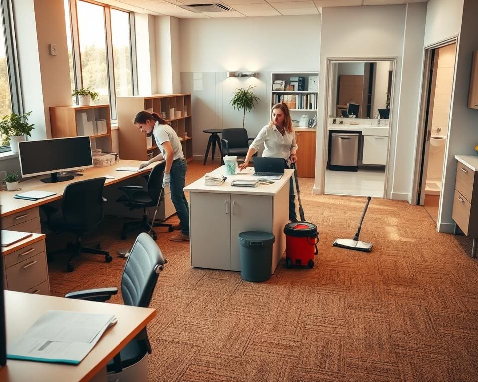 ¿Qué tareas realiza un limpiador de oficinas?