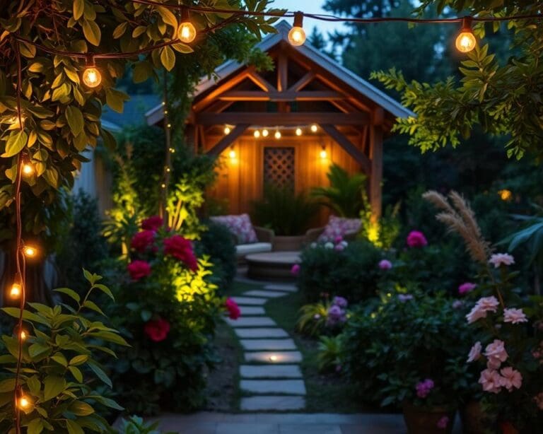 Jardines y terrazas con iluminación decorativa