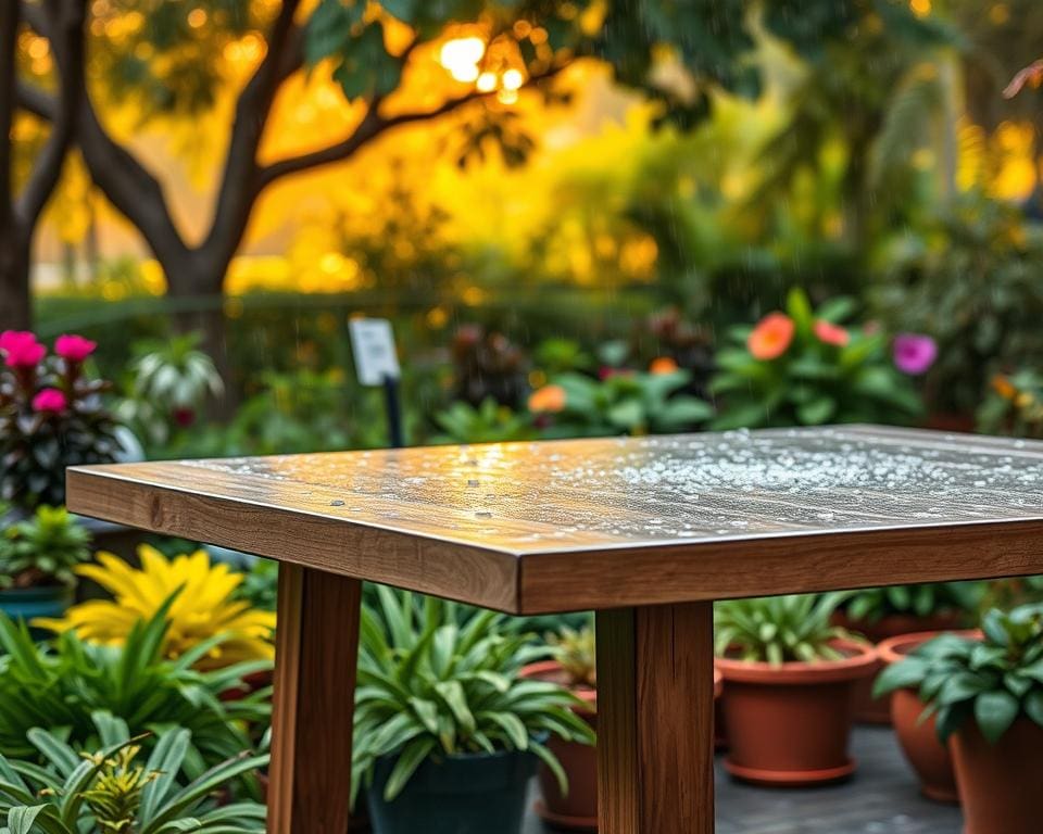 ¿Qué mesa de jardín resiste mejor la lluvia?