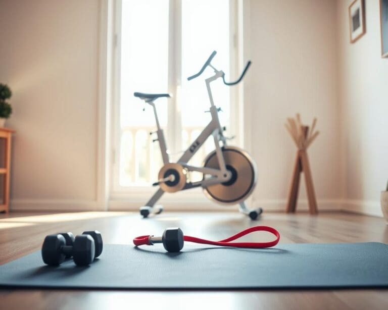 Deporte en casa con equipos básicos