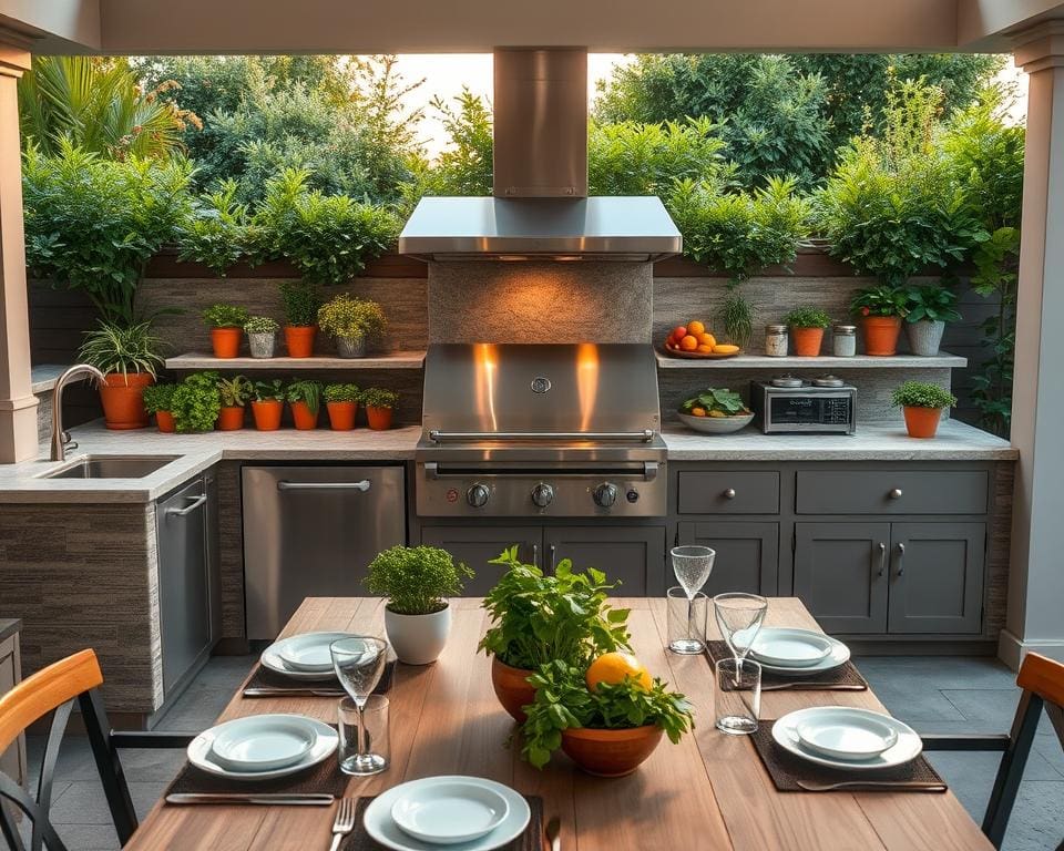 ¿Cómo organizar una cocina exterior funcional?