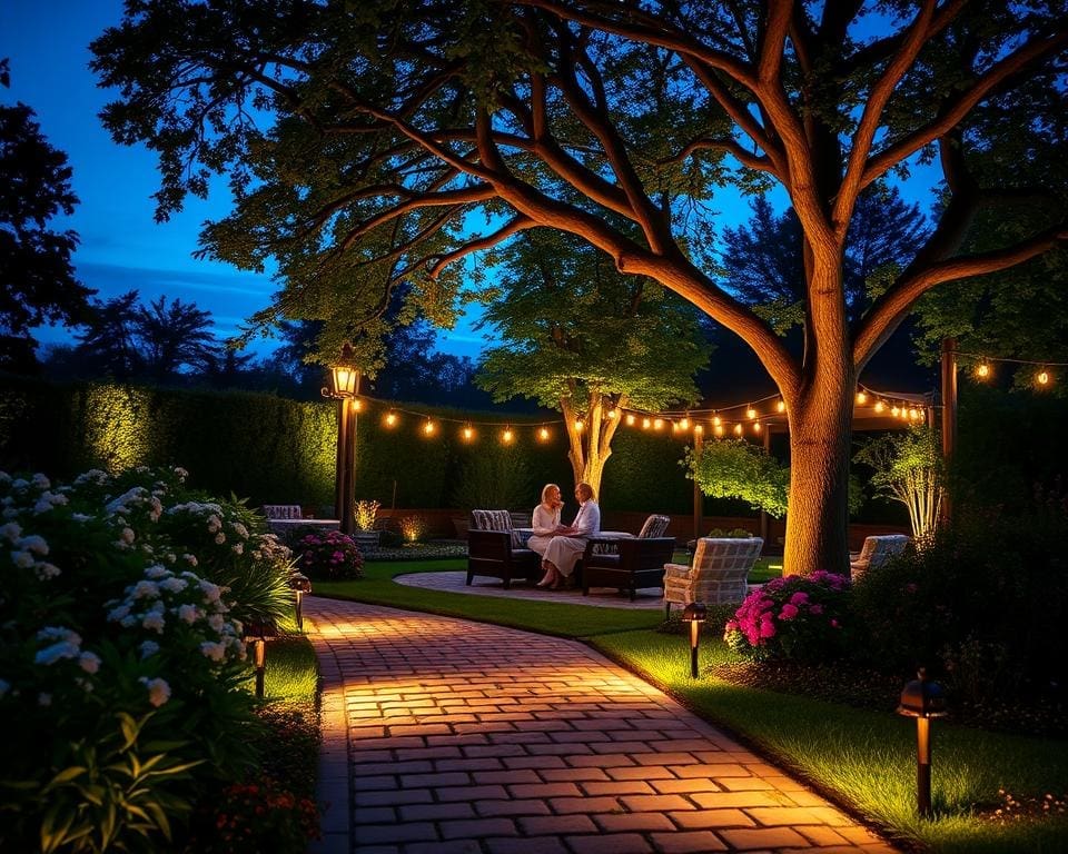 iluminación jardín