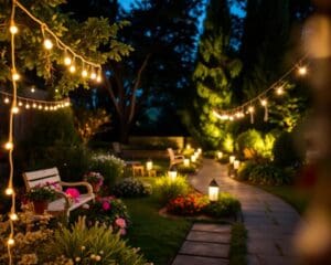 iluminación de jardín
