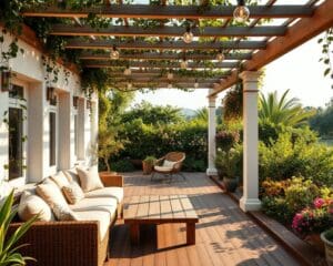 terraza con pérgola